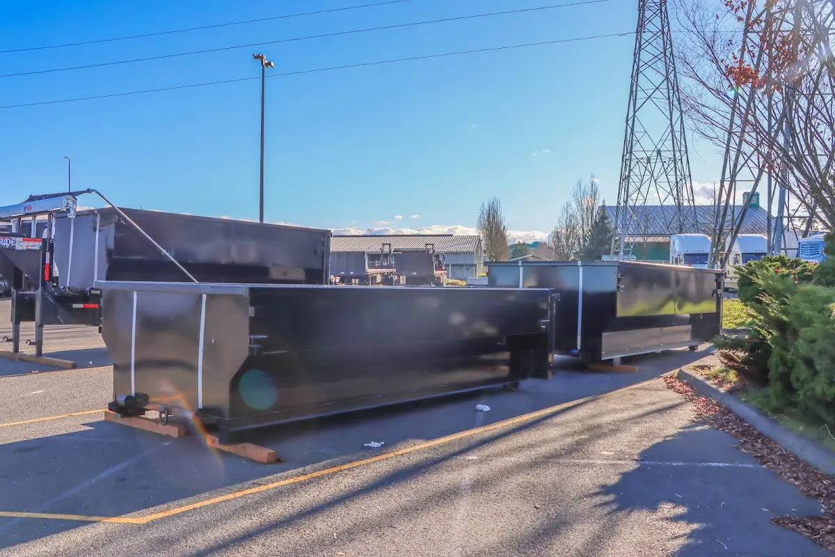 Roll-off dumpster ready for waste disposal at job site for Roofing Dumpster Rental in Blackstone